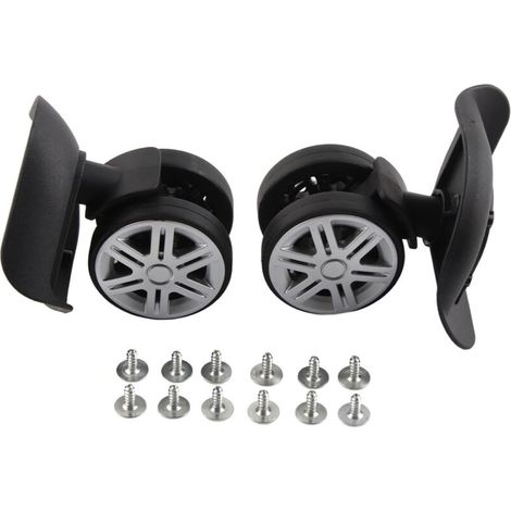 1 Paire de roues de remplacement pour valise, roulettes pivotantes silencieuses, pièces de réparation pour chariot de bagages (1/5)
