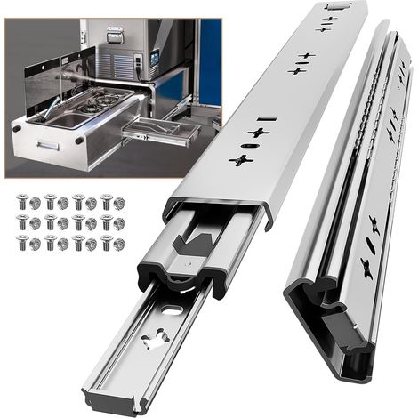Glissiere Pour Tiroir Charge Lourde 300 mm Pour Camping Car & Van Latéral Charge max 120 kg Coulisse de Tiroir Sortie Totale Rail Coulissant Glissière a Bille 1 Paire(2 pièces) (1/5)