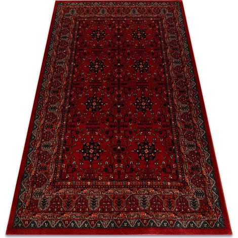 Tappeto di lana KASHQAI 4302 300 Fiori, cornice chiaretto red 240x340 cm