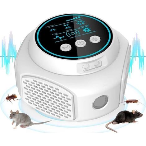 Souris et Rats Puissant, 360° Répulsif rongeurs à Ultrasons 3 Modes Anti Souris Répulsif Souris, 300 M² Large Portée Ultrasons Anti Rongeurs pour Souris Rat Araignée Moth Fourmi