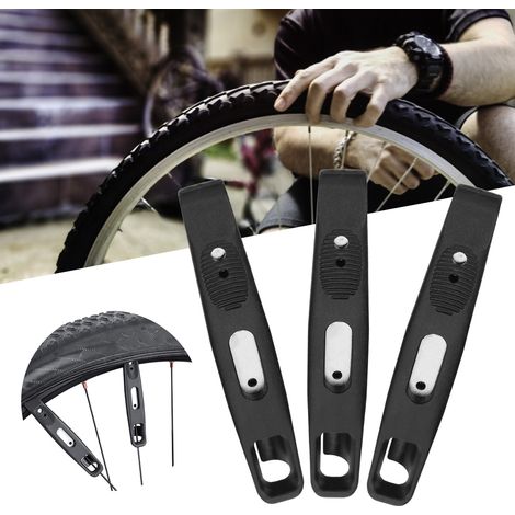 Kit de 3 Démonte-pneus Vélo à Âme Acier Outil Réparation Roue Bicyclette Accessoire Montage YC-305D (1/5)