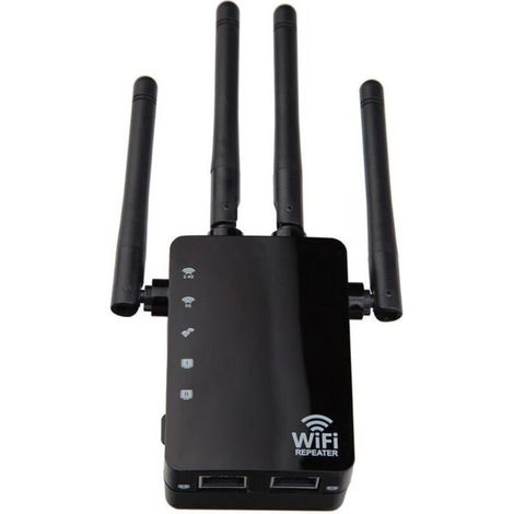 Bardusch - Amplificateur de signal WiFi sans fil Rpteur amlior double bande 1200M Routeur haute puissance 24 et 5G noir PZCC (1/4)