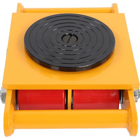 Chariot de manutention industriel à roulettes avec tête de rotation à 360° et 4 rouleaux pour le déplacement d'équipements jusqu'à 6 tonnes de charge. (1/5)