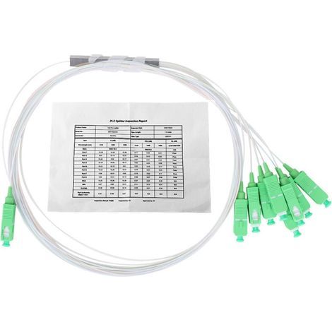 1 x 8 répartiteur optique PLC SM PipE type faible perte d'insertion câbles réseau accessoires (1/4)