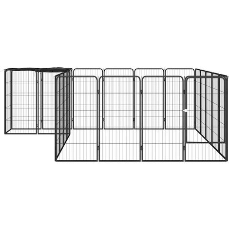 Maison Exclusive - Jaula perros 22 paneles acero recubierto polvo (1/5)