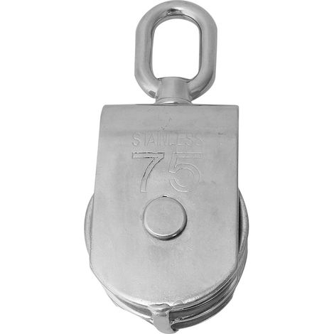 Poulie de levage robuste en acier inoxydable à double roue pour gréement et accessoires nautiques (75mm) (1/5)