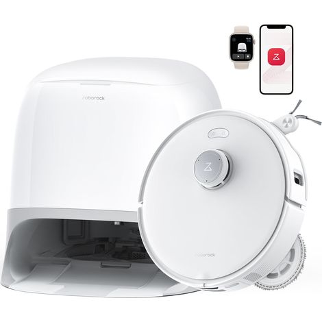 Roborock Qrevo Curv 5A1 Robot Aspirapolvere e Lavapavimenti, Aspirazione 18.500 Pa, Doppio Sistema Anti-Groviglio, Mocio e