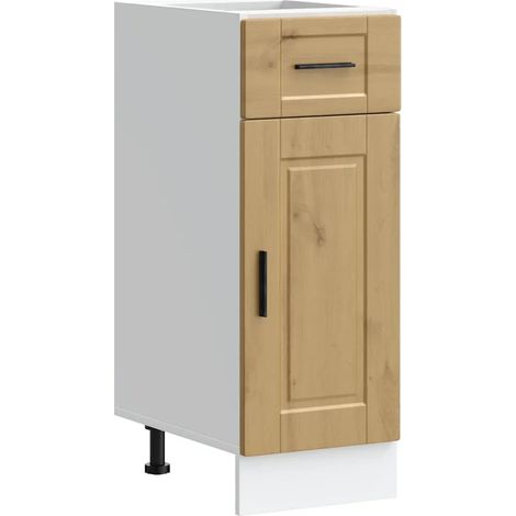 Mueble de cocina moderno con patas ajustables espacio de almacenamiento 30 x 46 x 81,5 cm acabado en roble macizo hecho a mano 020050251 (1/5)
