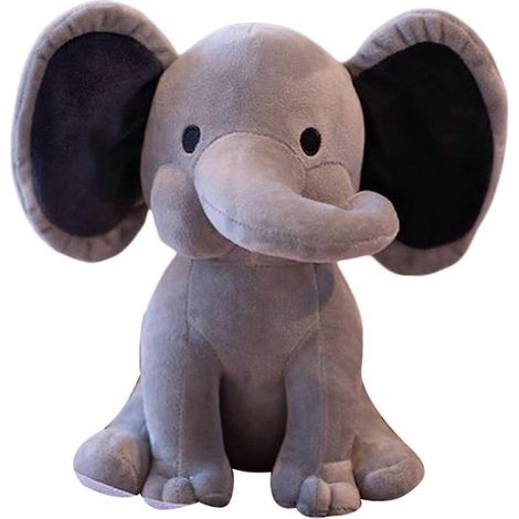 Weicher und kuscheliger Plüschelefant, ideal als Babykissen, Geburtstags- oder Abschlussgeschenk (Grau, 25 x 25 x 25 cm) (1/5)