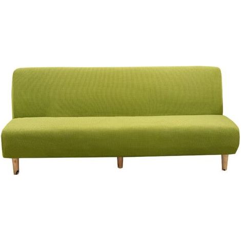 Housse de Canapé sans Accoudoirs 3 Places Couleur Unie épaisse Imperméable Extensible Elastique Housses Canapé pour Canapés Pliants Et Canapés-Lits. (Vert ) (1/4)