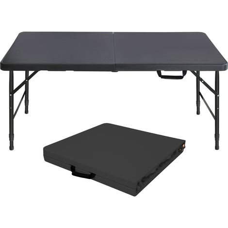 Mesa plegable portátil 125 cm con asa, altura regulable 58-74 cm, negra MODENUIT (1/5)