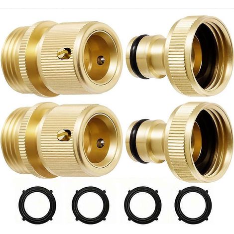 Tuyau d arrosage rapide connecteurs renforcé uni laiton 3 4 pouce GHT universel Leak Proof raccords pour eau tuyau (1/5)