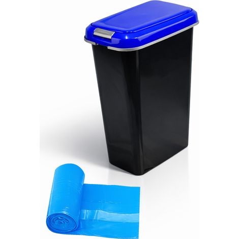 Contenedor para reciclaje 25L estrecho Diseño compacto con tapa de muelle Optimización de espacios en cocina y hogar (1/5)