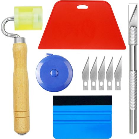 Jiajia AI, Trousse à Papier Peint avec raclette Rouge lissante pour jardin, terrasse et extérieur (1/5)