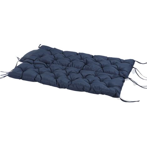 Coussin de banquette 3 places 150x98x8 cm avec sangles bleu foncé pour mobilier de jardin (1/5)