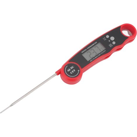 Thermomètre alimentaire numérique avec sonde magnétique rétroéclairée pour la cuisine et les grillades en extérieur.