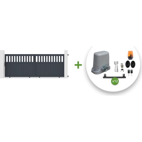 Pack portón eléctrico corredero 3,7m SANTIS 370C140 cm + motor TANKER C600 (1/5)
