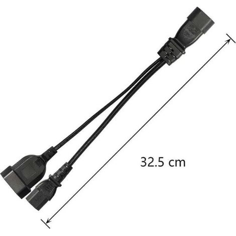 Câble Répartiteur Y - C14 Mâle vers C13 Femelle et Prise Euro CEE 7/16 - 30 cm - 10 A - Pour Ordinateurs et Périphériques (1/5)