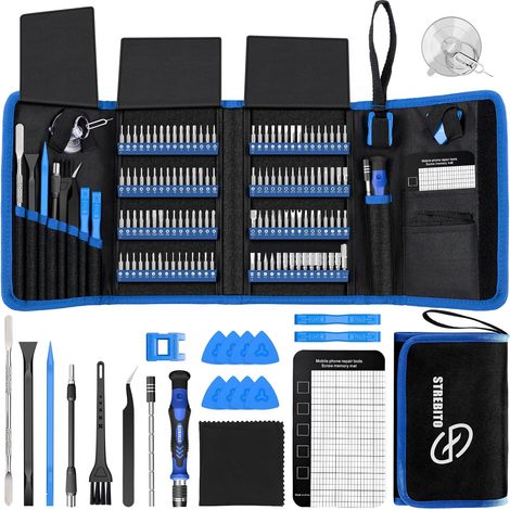 Sets de tournevis de précision électroniques 142 pièces avec 120 embouts, kit d'outils de réparation magnétique pour 15, MacBook, ordinateur, portable, PC, tablette, PS4, console de jeux (1/5)