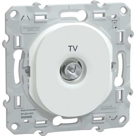 Schneider S320405 Ovalis - Toma de TV simple - Blanco (1/2)