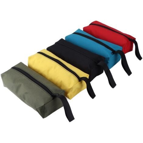 5 Pièces Portable Sac à Outils, Rangement en Toile Sac Multifonctionnel avec Fermeture éclair et Boucle de Suspension, Organisateur Intelligent Dans des Couleurs Assorties (1/5)