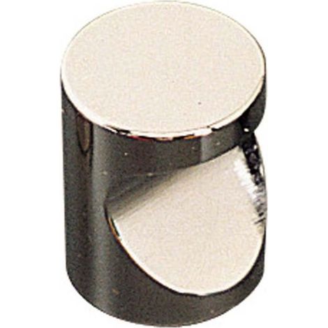 Bouton cylindrique à encoche - Décor : Laiton chromé - Hauteur : 27 mm - Diamètre : 25 mm - FOSUN