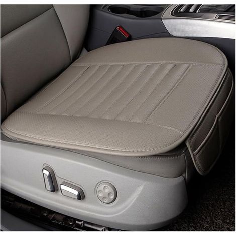 Coussin de Siège en Charbon de Bambou PU - Confortable et Antidérapant Tapis de Siège pour Voiture, Bureau et Domicile (Gris) (1/5)