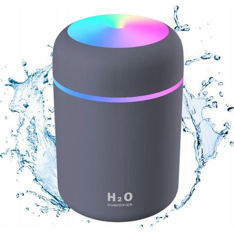 Humidificador de aire con difusor de aroma, lámpara LED H2O RGB negra (1/5)