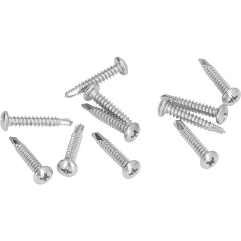 Vis à bois autoforeuse inox 100 pièces, tête fraisée cruciforme M4.2x25, kit de fixation robuste pour métal et bois. (1/5)