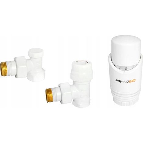 Eck-Thermostat-Heizkörperset, weiß (1/3)