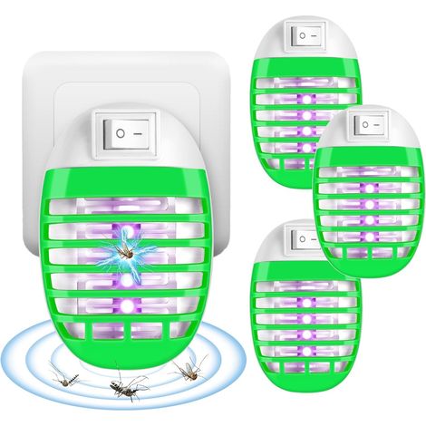 Anti Moustique Lampe, 4PCS Moustique Tueur Lampe, Lampe UV Tueur d'Insectes Electrique, Destructeur de Mouches Intérieur, Piège à Mouches Efficace, Tuer Les moustiques et Autres Insectes Volants