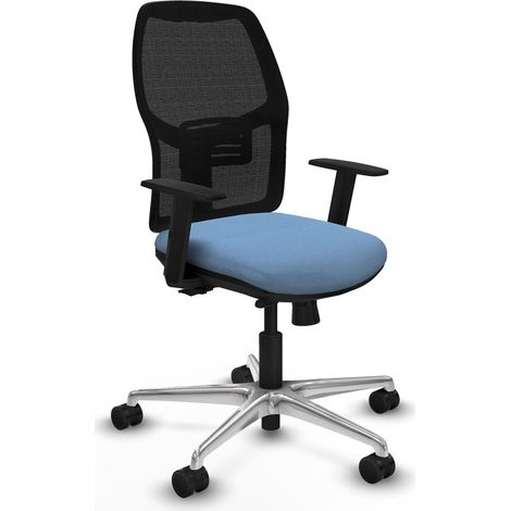 Silla de oficina piqueras y crespo Alfera negro malla azul cielo (1/2)
