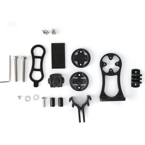 Support de guidon pour ordinateur vélo, rallonge en alliage d'aluminium, base d'extension, fixation légère, usinage CNC noir (1/5)
