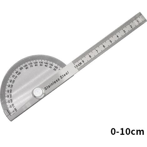 Winkelmesser aus Edelstahl 0-180° mit 100-mm-Lineal zum Zeichnen und Malen (1/4)
