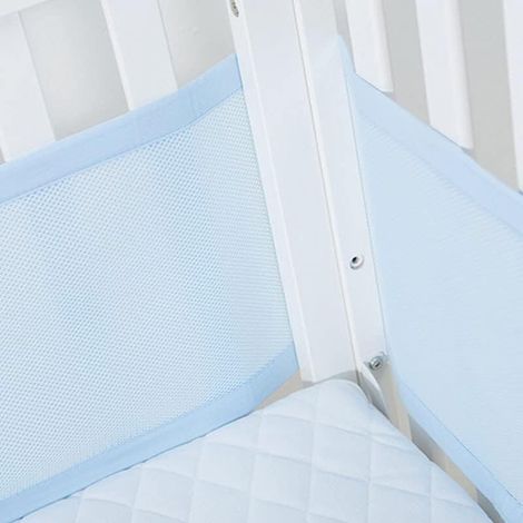 Baby Crib Bumper – 4 Sides – 3D Mesh Lining Ensures Safe Air Circulation