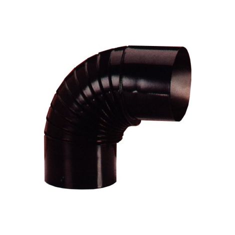 Gomito per stufa vetrificato nero da 120 mm 90º
