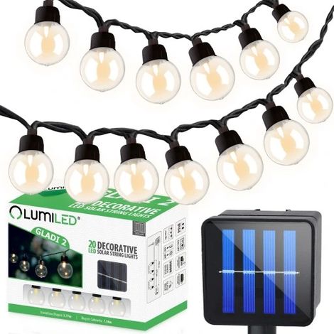 Solar-Gartengirlande mit 20 LED-Kugellampen