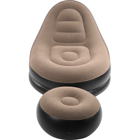 Canapé gonflable portable d'extérieur confortable en flocage, facile à gonfler et à dégonfler (1/5)