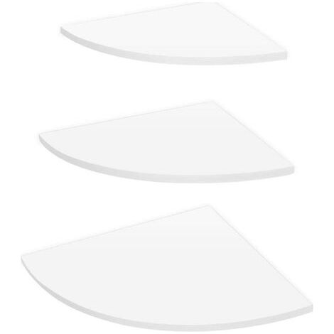 Etagère Murale D'angle Blanc 3 Niveaux Flottant Coin Poids 5kg Et Moins (1/4)