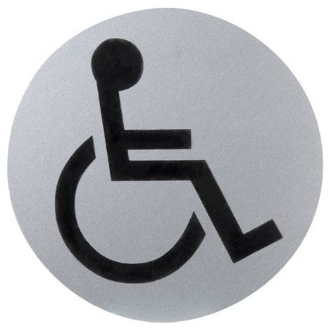 Insegna Bagno Disabili in Alluminio Ø12 cm.