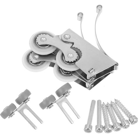 Lot de Roulettes pour Porte Coulissante de Placard - Galets de Guidage Silencieux pour Rail de Garde-robe - Kit de Remplacement Complet avec Vis pour Meubles et Armoires (1/5)