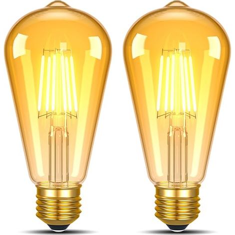 Ampoule E27 LED blanc chaud 2700K 6W 60 watts LED LED filament ST58 Guirlande lumineuse Plafonnier (1/5)
