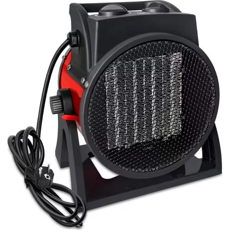 ORION91oficial® Mini Electric Heater - PTC ceramic heating device with high power 2KW, suitable for construction and industrial use, airflow 210 m³/h, compact size 205 x 125 x 220 mm, perfect for effi (1/5)
