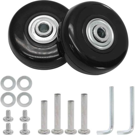 Roues De Valise Remplacement Kit[45 Mm],Roulette Valise,Bagage Valise Réparation Roulette Muette Caoutchouc Universelle Pivotante Roue Rechange Transport Remplace Roulette