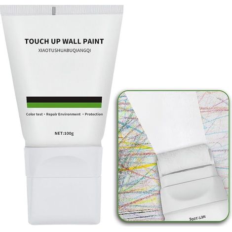 Peinture murale blanche 100 g - Rouleau de peinture de retouche murale - Peinture en rouleau - Réparation murale - Graffiti et taches