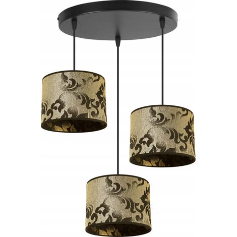 LÁMPARA COLGANTE, LÁMPARA DE TECHO, PANTALLA, PATRÓN DORADO