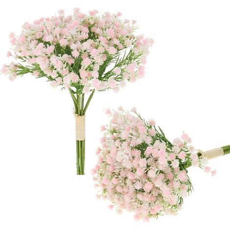 Bouquet di fiori artificiali di gypsophila decorativi per vasi - Rosa