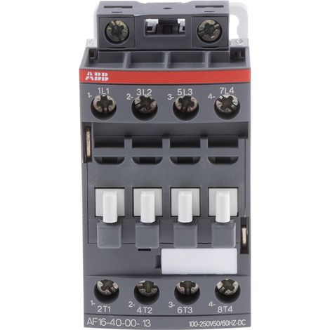 Contacteur ABB série AF16, 4 pôles , 4 N/O, 30 A, 230 V c.a., 7,5 kW ( Prix pour 1 ) (1/5)