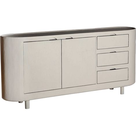 Buffet contemporain en bois de manguier finition blanc cassé - Blanc cassé bois naturel (1/5)