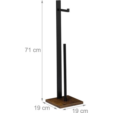 Portarotolo WC in bambù e MDF per bagno design elegante portaoggetti 4 rotoli 27 x 15 x 15 cm in bambù naturale 130016273